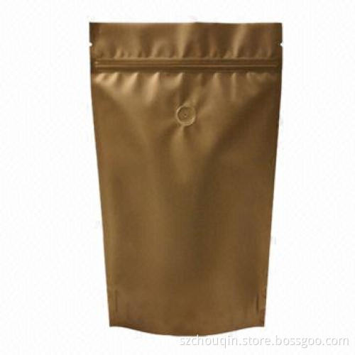 Stand up Plastic Coffee Bean Bag, One Way Degassig Valve and Food Grade Material, Moisture Proof